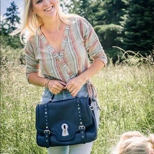 - NWT Messina Italian leather messenger bag/compute